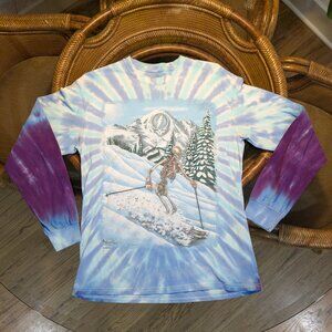 Grateful Dead Tie Dye Steal Your Face Ski Long Sleeve Tee - Men's M